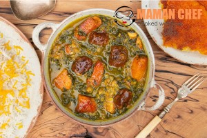 طرز تهیه خورش آلواسفناج خوشمزه و مجلسی